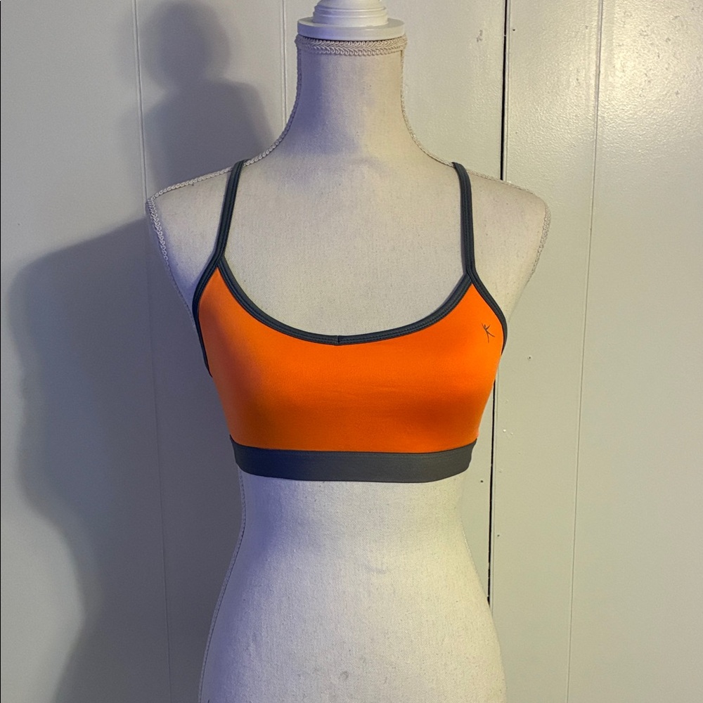 Orange and Gray Women's Sports Bra